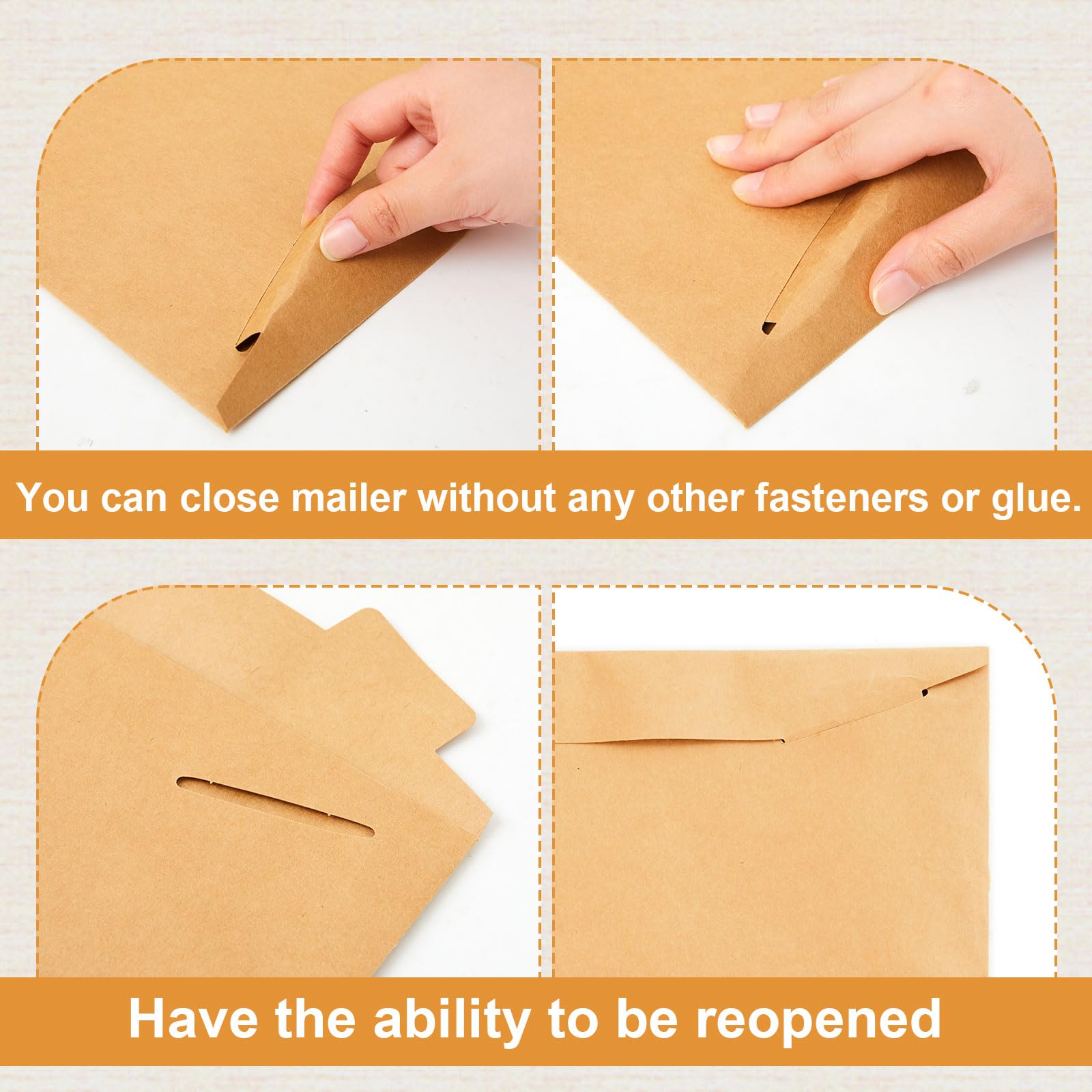 Lot de 20 enveloppes rigides en carton kraft extra larges et robustes avec fermeture à languette de 35,6 x 45,7 cm pour l'expédition de photos, emballages de documents, cartes cadeaux, CD