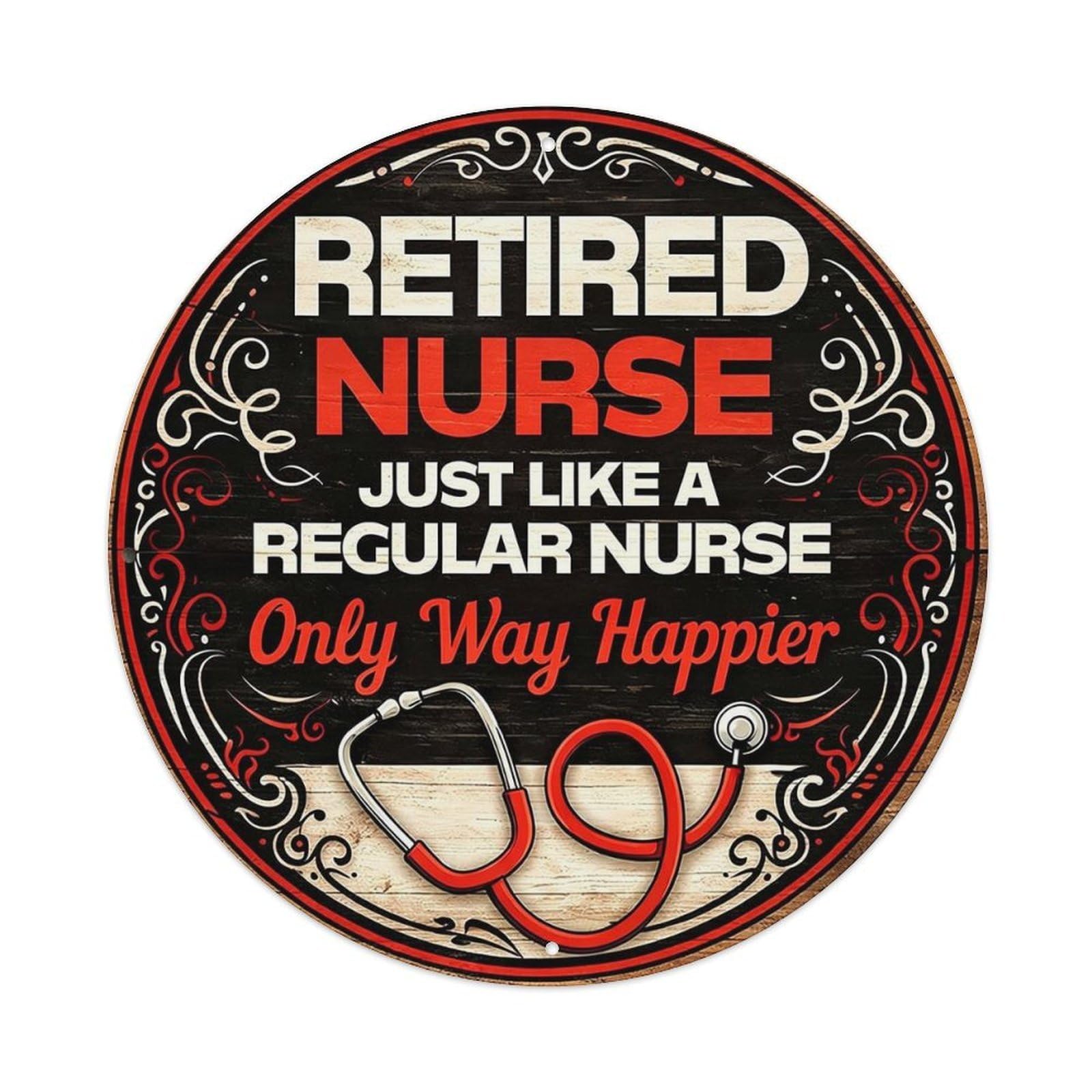 Retired Nurse Just Like Retro Metal Tin Sign, Vintage Metal Poster for home, Gaming Room, Studio Workshop,Bar,Garage Wall Art Decor 8x8 inch