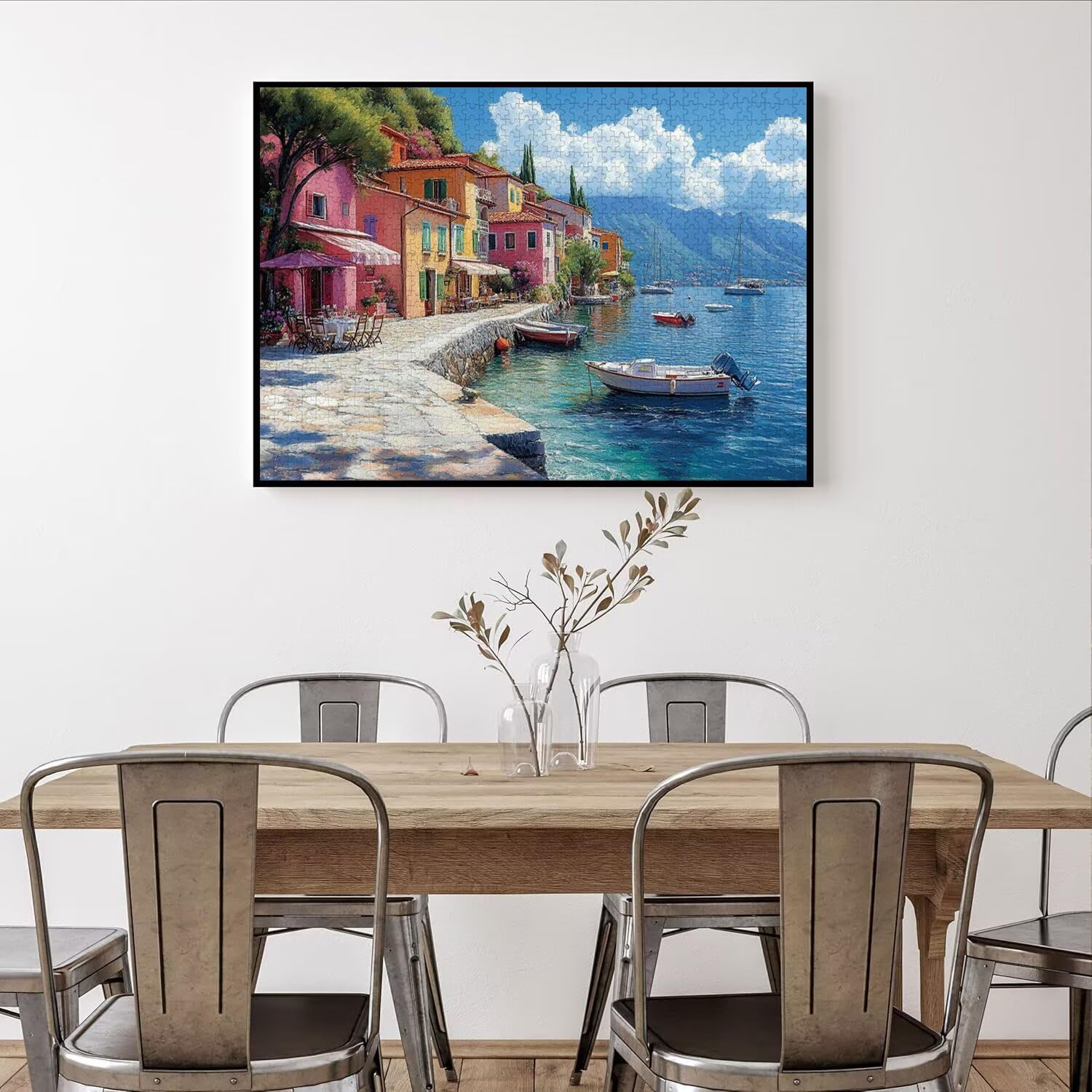 Puzzle 3000 Teile für Erwachsene, 3D Puzzle Meer Holzpuzzles, n-215 | Puzzlematte Kleine Stadt, Heimunterhaltung, Entspannung Meditationspuzzle, Impossible Klassische Jigsaw Puzzles, Home Decor