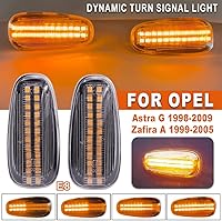 Vista 2 de Lente transparente ámbar LED dinámico marcador lateral luz intermitente para Opel Zafira A 1999-2005 Astra G 1998-2009