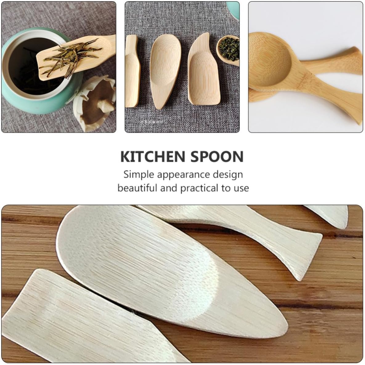 Bamboo Tea Spoons 12 Piece Set for Milk Powder and Jam