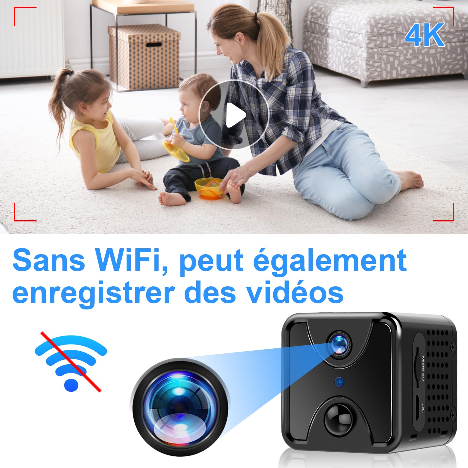Mini Caméra Cachée WiFi 1080P - Camera Espion Avec Vision Nocturne Et Détection Mouvement