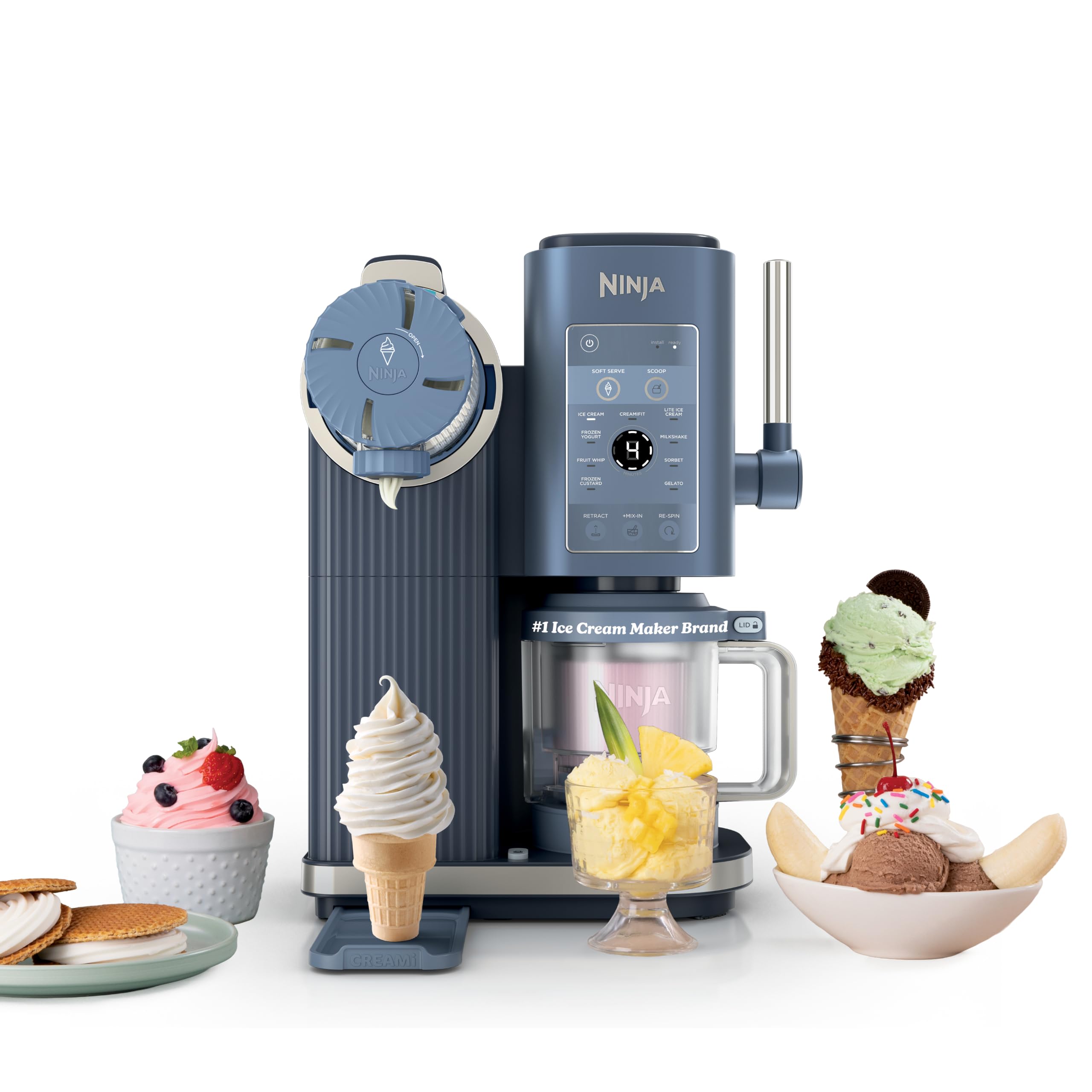 Ninja Creami Scoop &amp; Swirl 13-in-1 Ice Cream and Soft Serve Maker, NC701BL