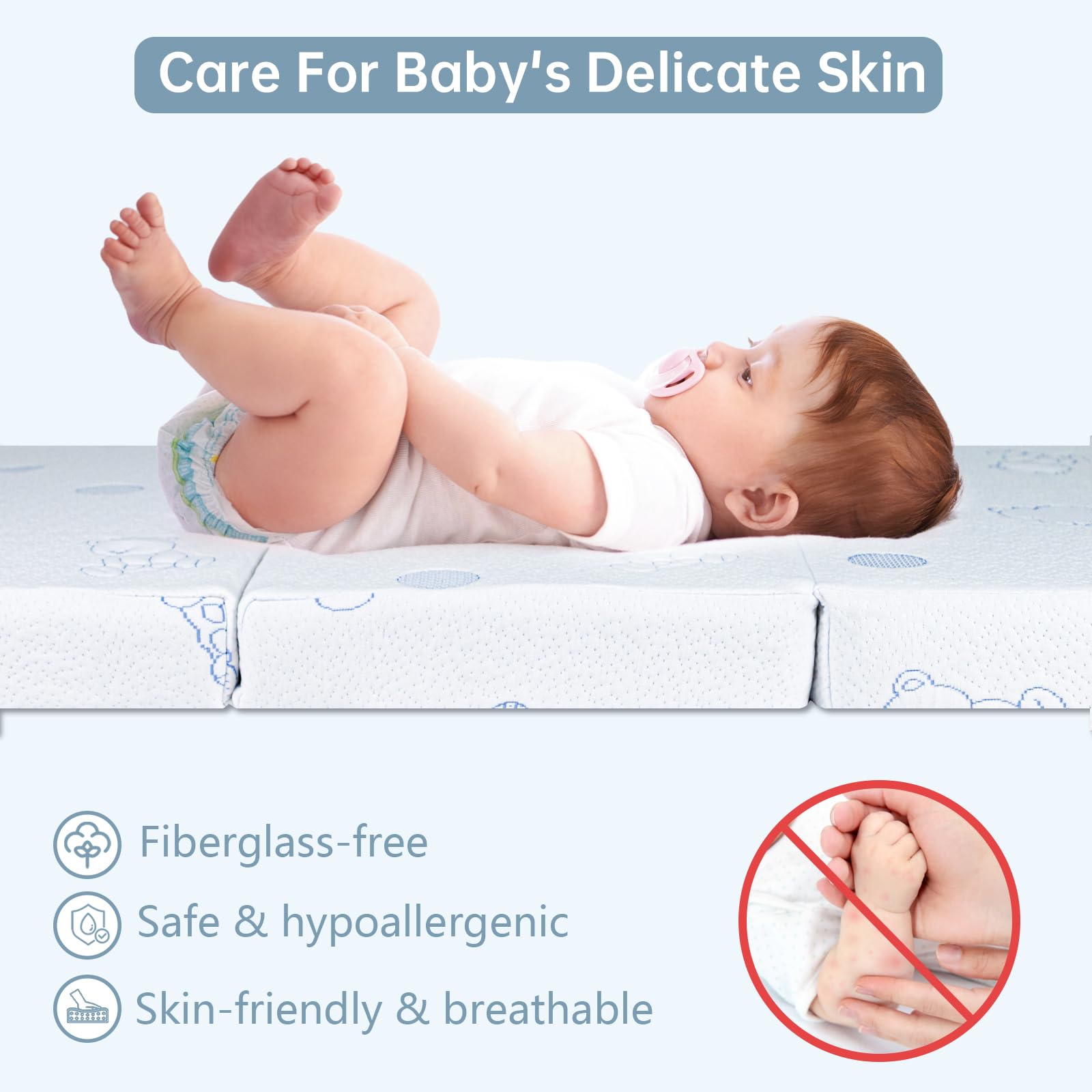 Foambestyu00aeufe0f Tri-fold Pack N Play Mattress Pad, Portable