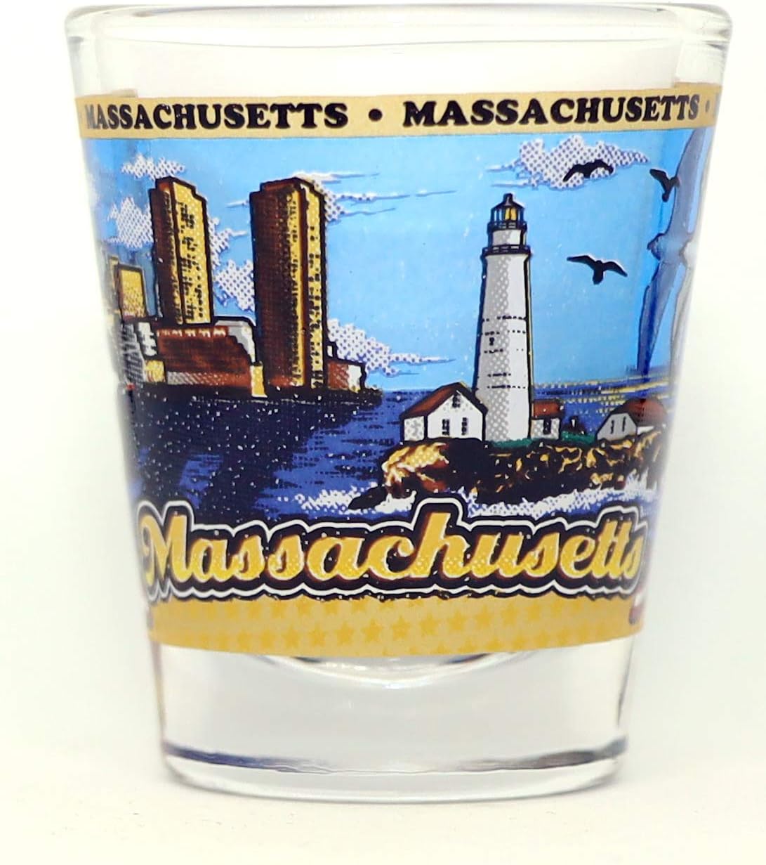 Massachusetts State Wraparound Shot Glass
