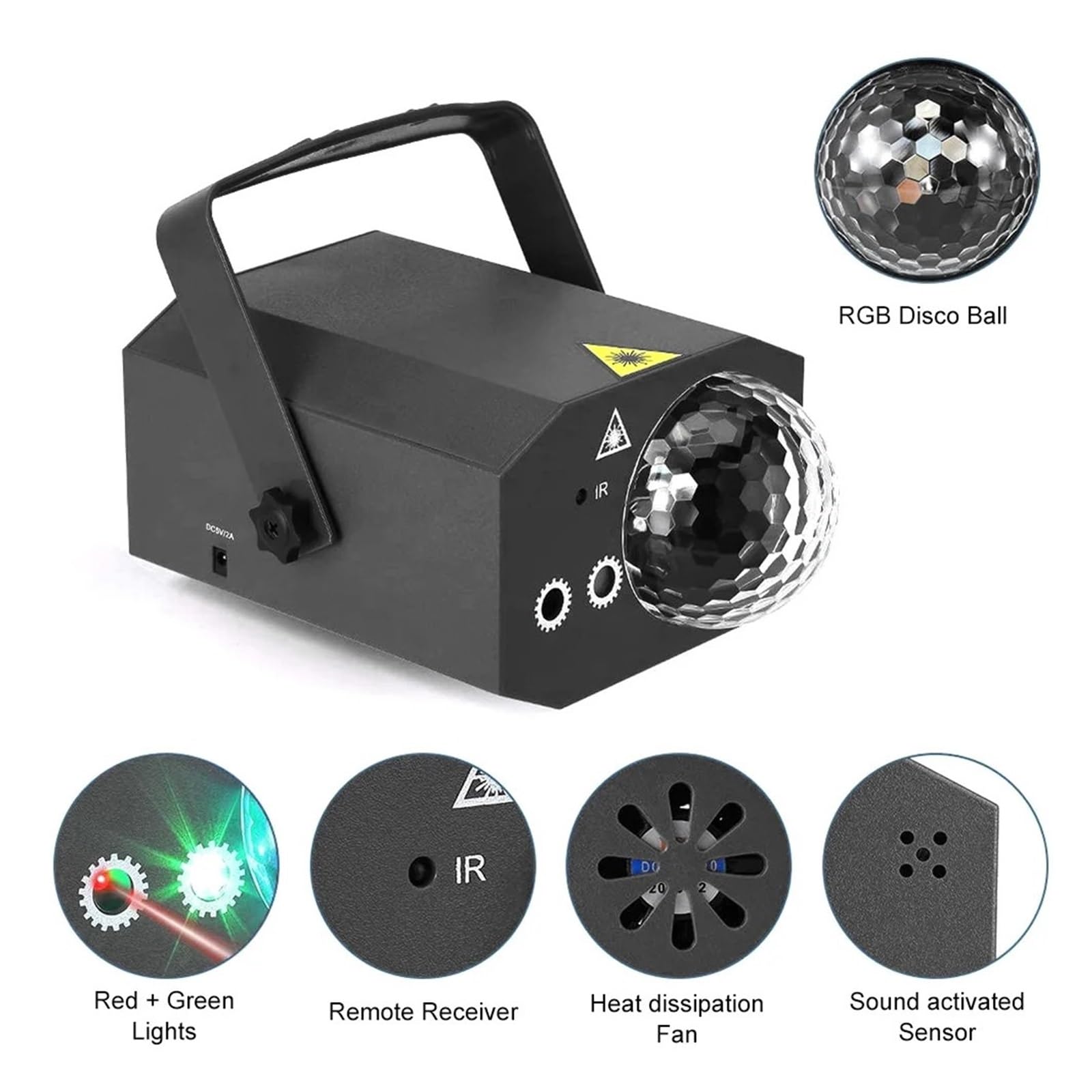 Światła dyskotekowe Oświetlenie Imprezowe LED DJ Kula Dyskotekowa Światło Projektor RGB Lampa Laserowa Aktywowane Dźwiękiem Światło Sceniczne Zdalnie Sterowana Lampa Stroboskopowa Do Baru KTV Dla DJ C