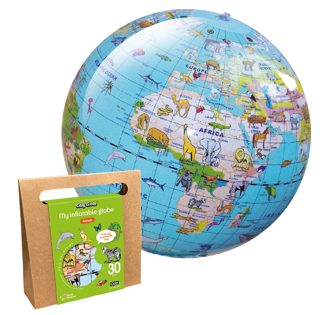 Caly Globe – My inflatable globe "Animals" - English - ref 057KB