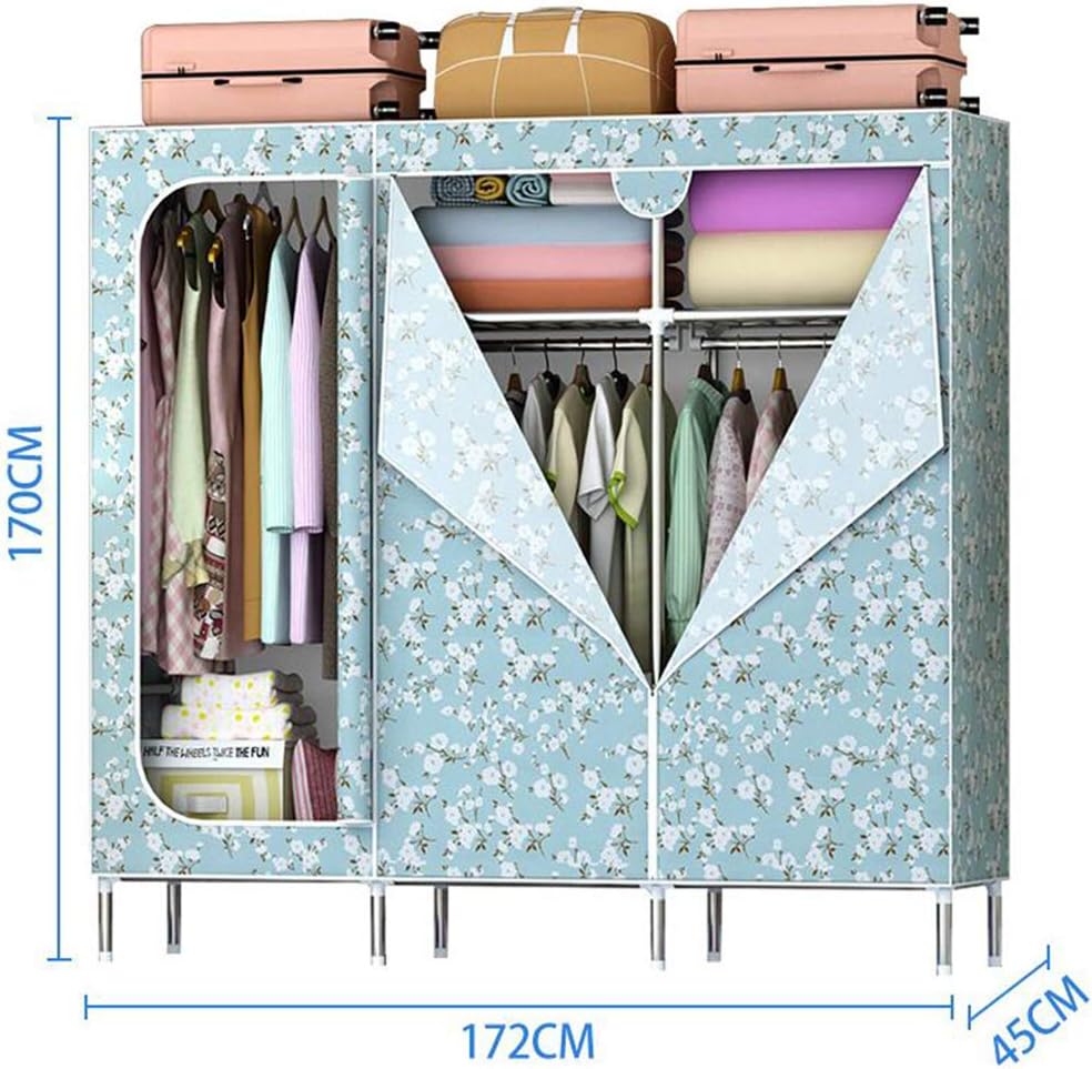 Cloth Wardrobe Clothes Closet, Portable Closet Wardrobe Storage Closet Standing Closet Fabric Cabinet Portable Wardrobe,E_172X45X170CM
