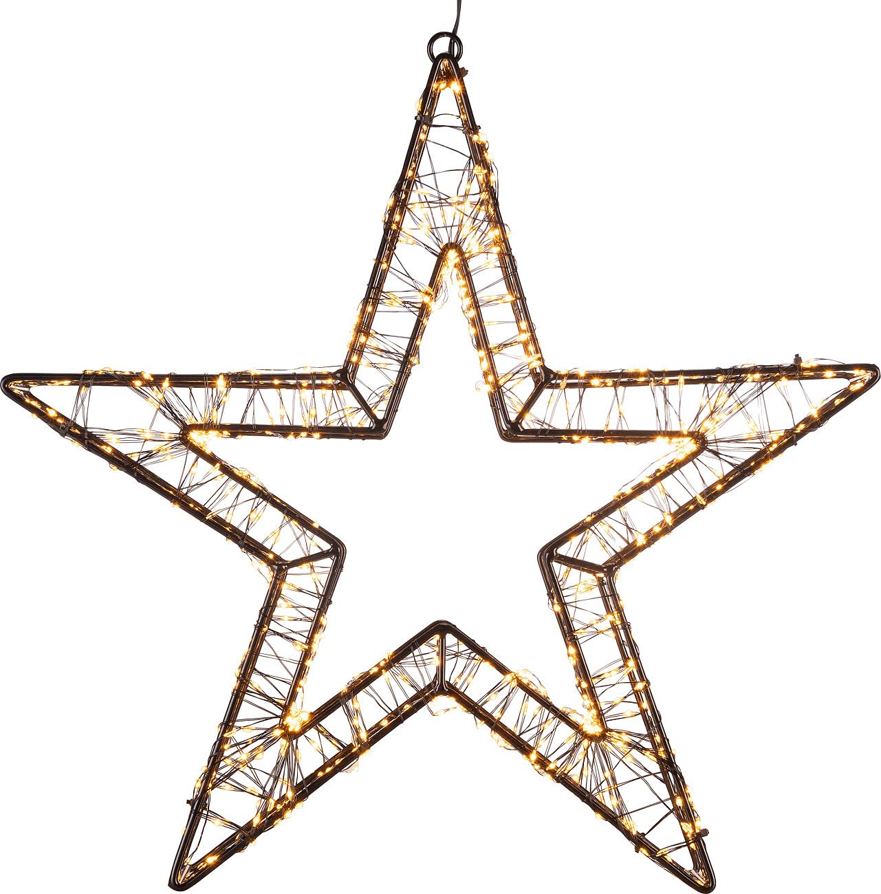 Lunartec Stern: 3D-LED-Lichterstern, Firework-Effekt, 1.440 LEDs, warmweiß, IP44, 50cm (Weihnachtssterne, Weihnachtsbeleuchtung aussen, Winter)