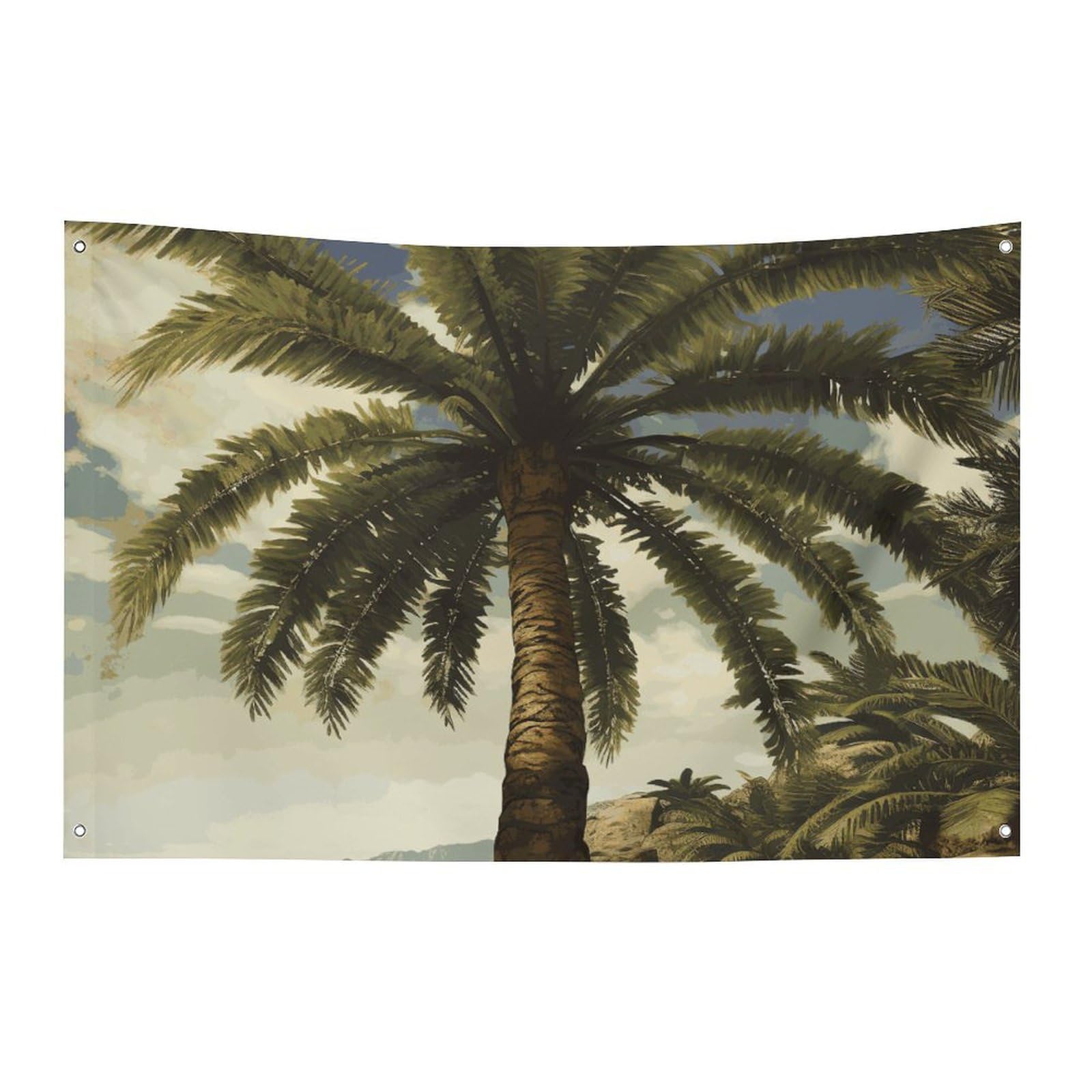 Drapeau tropical palmier pour décoration de dortoir et festival en plein air