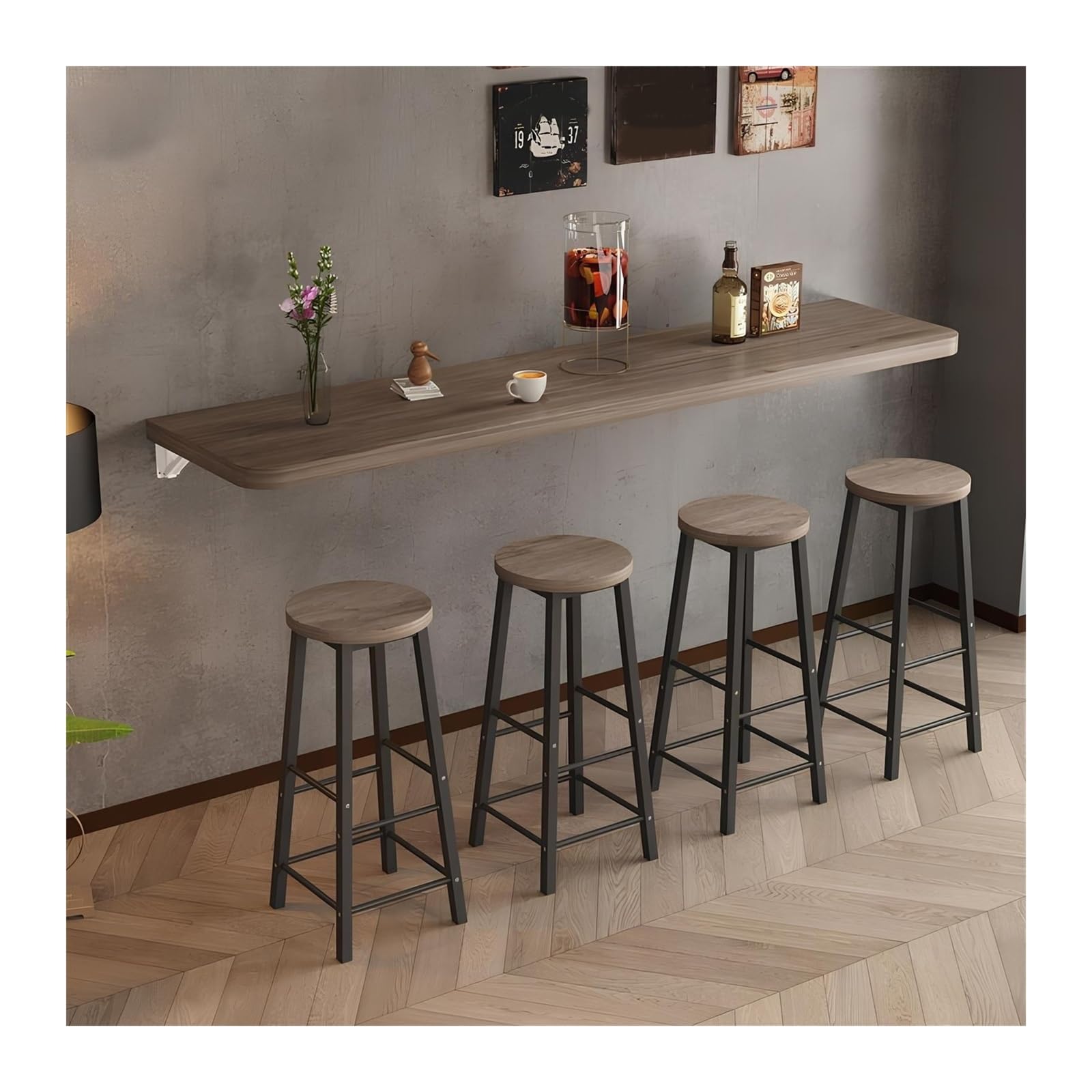 Table pliante murale avec pieds de support rabattables et stables