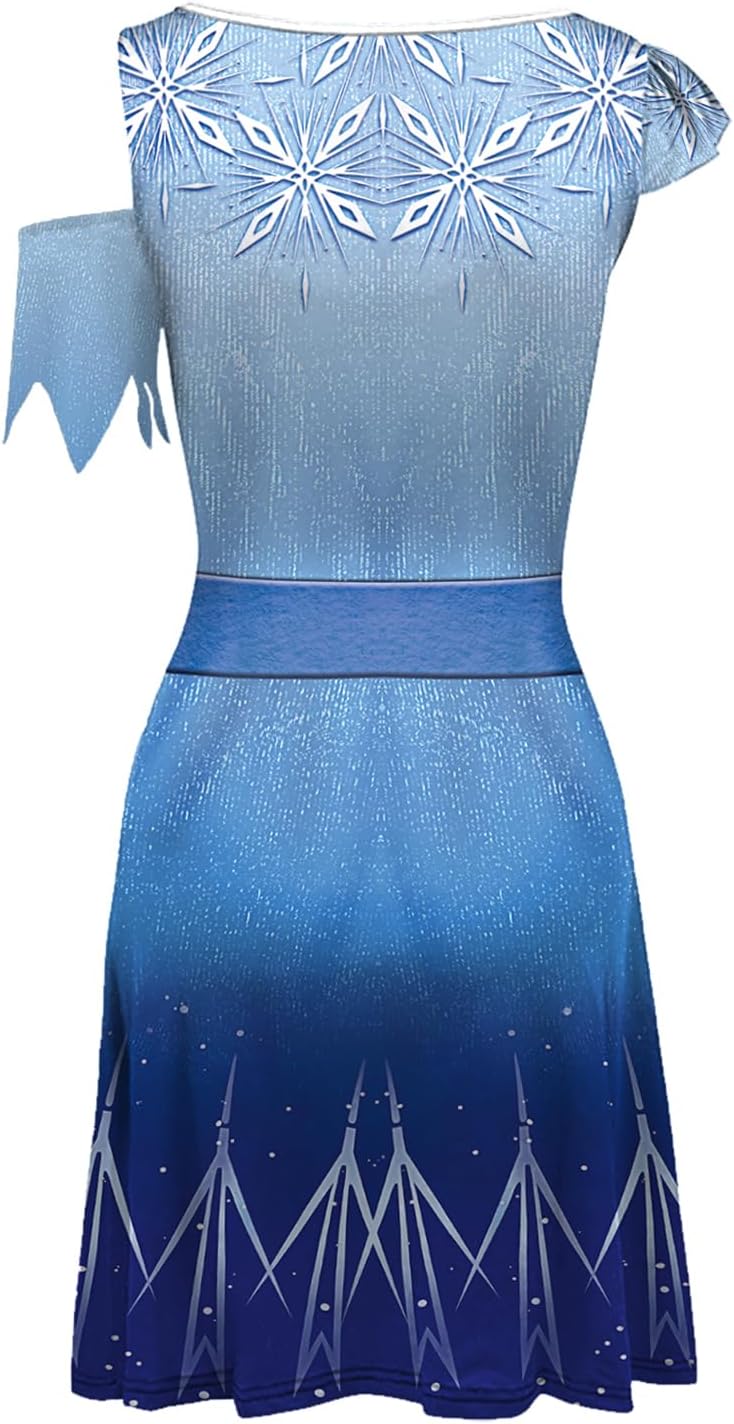 Women's Patchwork Dress 3D Print Long Sleeve Crew Neck Costume for Adult Halloween Cosplay Party