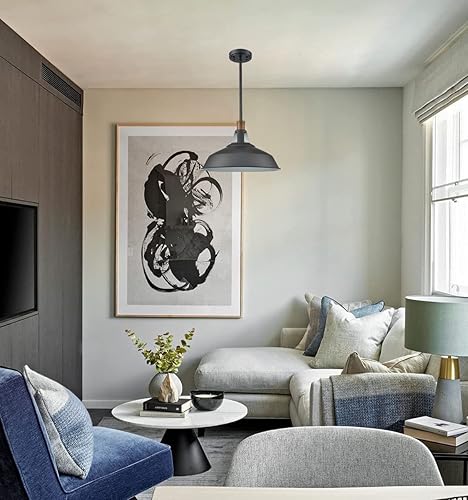 Miniatura 8 de CLAXY Barra de luz colgante colgante de granja regulable negro mate lámpara colgante para granero colgante para loft restaurante cocina 153 pulgadas