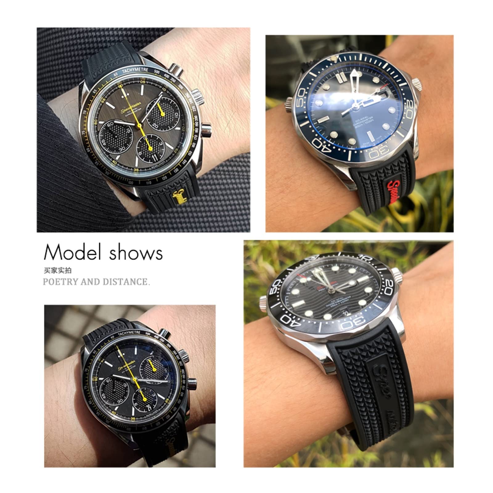 19mm 20mm 21mm 22mm gumowe miękkie paski do zegarków dla Omega Speedmaster AT150 Seamaster 300 Seamaster pasek do bransoletki