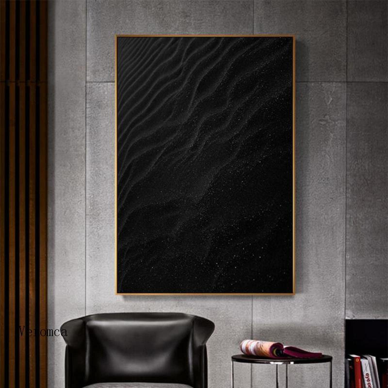 Toile murale abstraite vague dsdsgog art monochrome premium