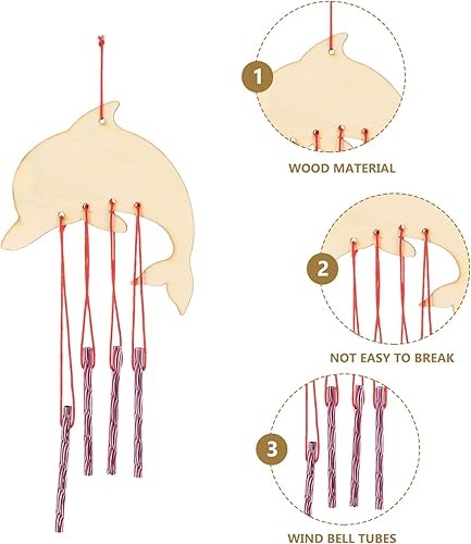 Miniatura 4 de MILISTEN Kit de 12 carillones de viento para niños y niñas, para construir y pintar artes y manualidades para edades de 4 a 6 años, 6 a 8 y 8 a 12