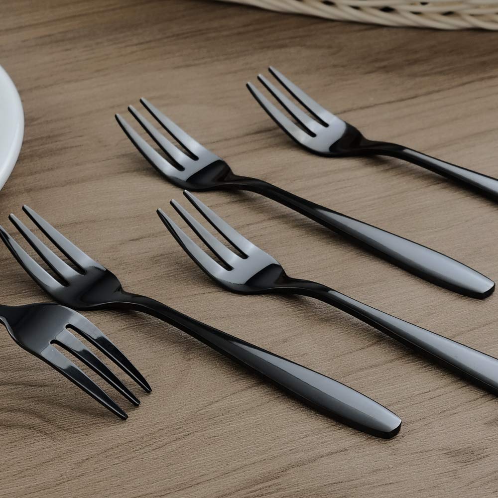 Wekioger 12 Piece 3-Tine Tasting Appetizer Forks, Black Stainless Steel — Amazon image 5