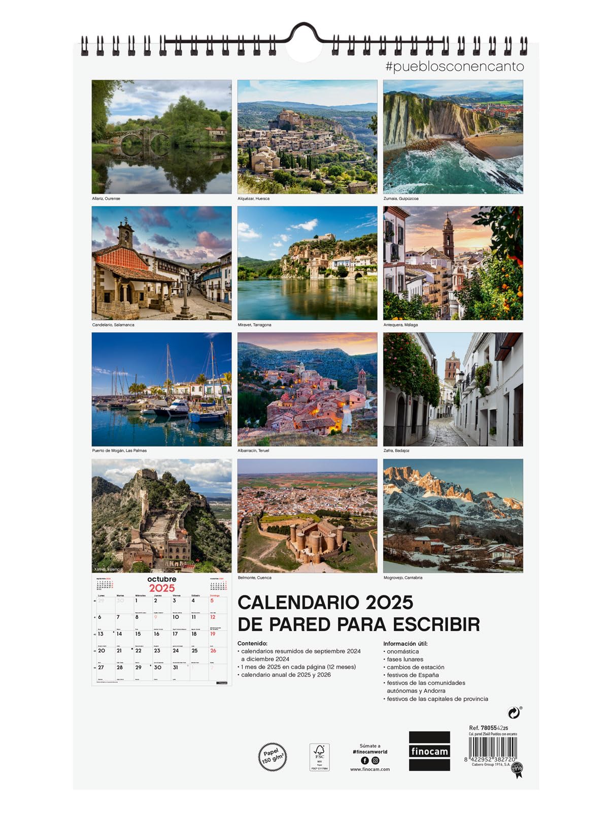 Calendario Da Parete 2026 Finocam - 25x40 Cm, Vista Mese Con Festività Italiane | Include Sett-Dic 2025