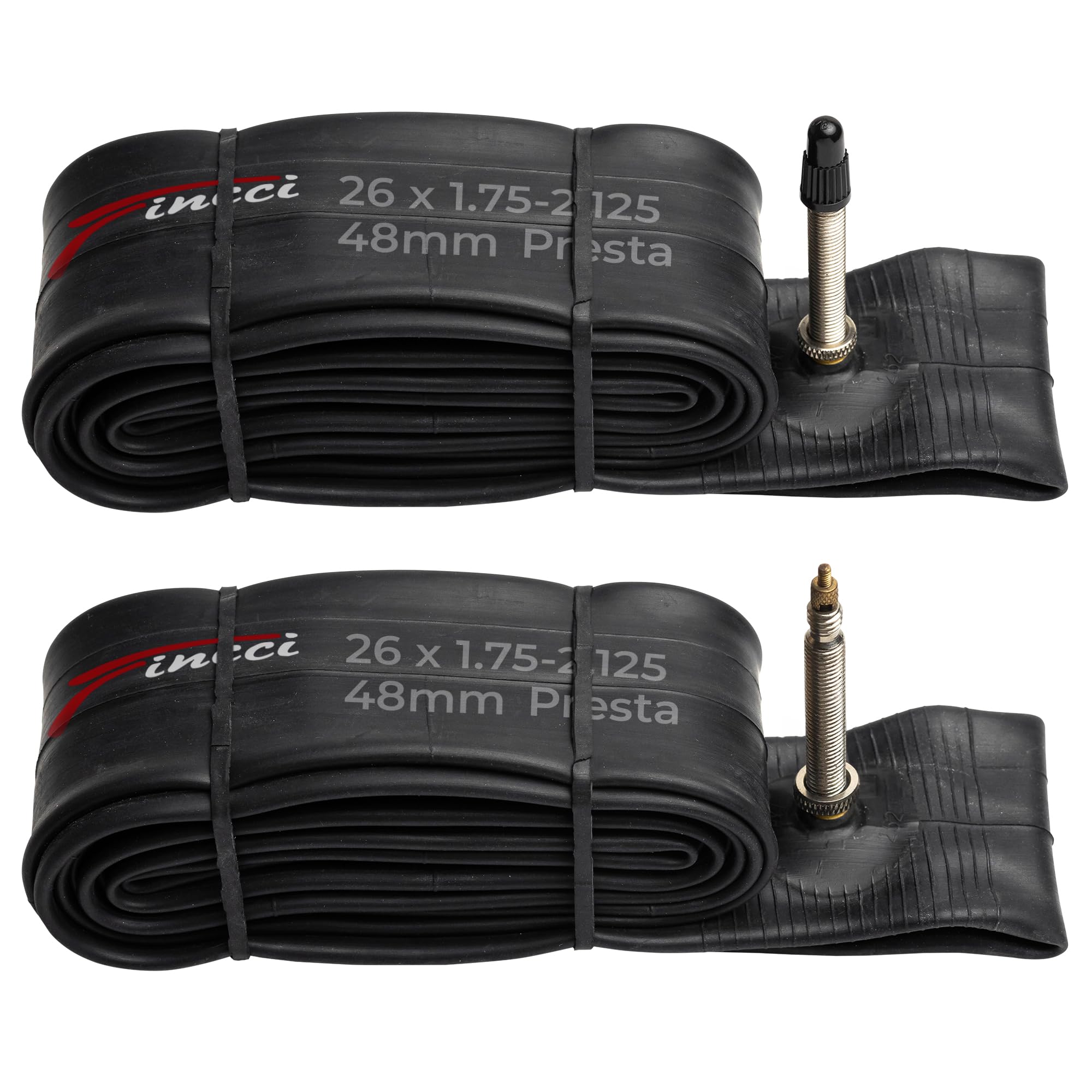 Fincci Pair Bike Inner Tube 26 x 1.75-2.125 Inch 48mm Presta Valve Inner Tubes for Mountain MTB Bicycle - Compatible Sizes: 1.75/1.85 1.95/2.0/2.10/2.125