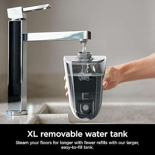 Vista 16 de Shark Mopa de vapor con 2 almohadillas lavables de doble cara, desinfectante de vapor, dirección giratoria, ligera, limpiador de vapor para suelos