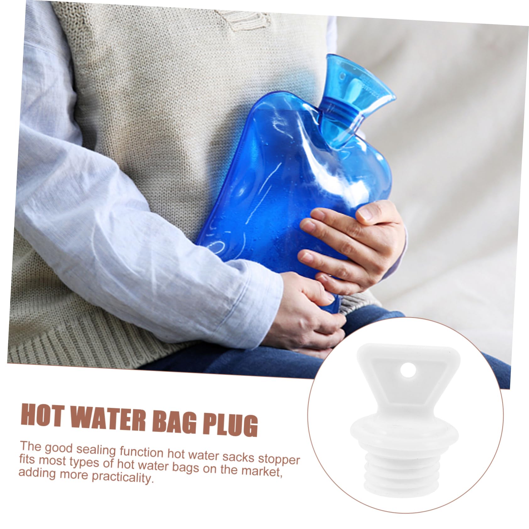 HAPINARY 2pcs Water Bottle Plug Stoppers Small Stopper Hand Bottle Cap Sealer Hot Water Sacks Plugs Watter Water Jug Caps Top Bags Watet Hot Water Bag Cover Bung Bolsa Osco Pad Rubber White