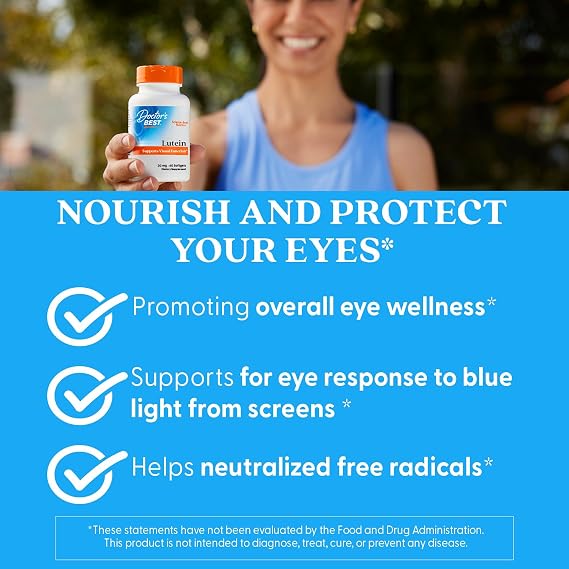 Doctor's Best Lutein Supplement 20mg with Zeaxanthin 1mg, 60 Softgels