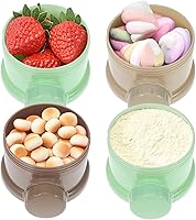 Vista 8 de Dispensador de fórmula: Contenedor de fórmula apilable de 4 compartimentos para viajes - Caja portátil de almacenamiento de leche para bebés