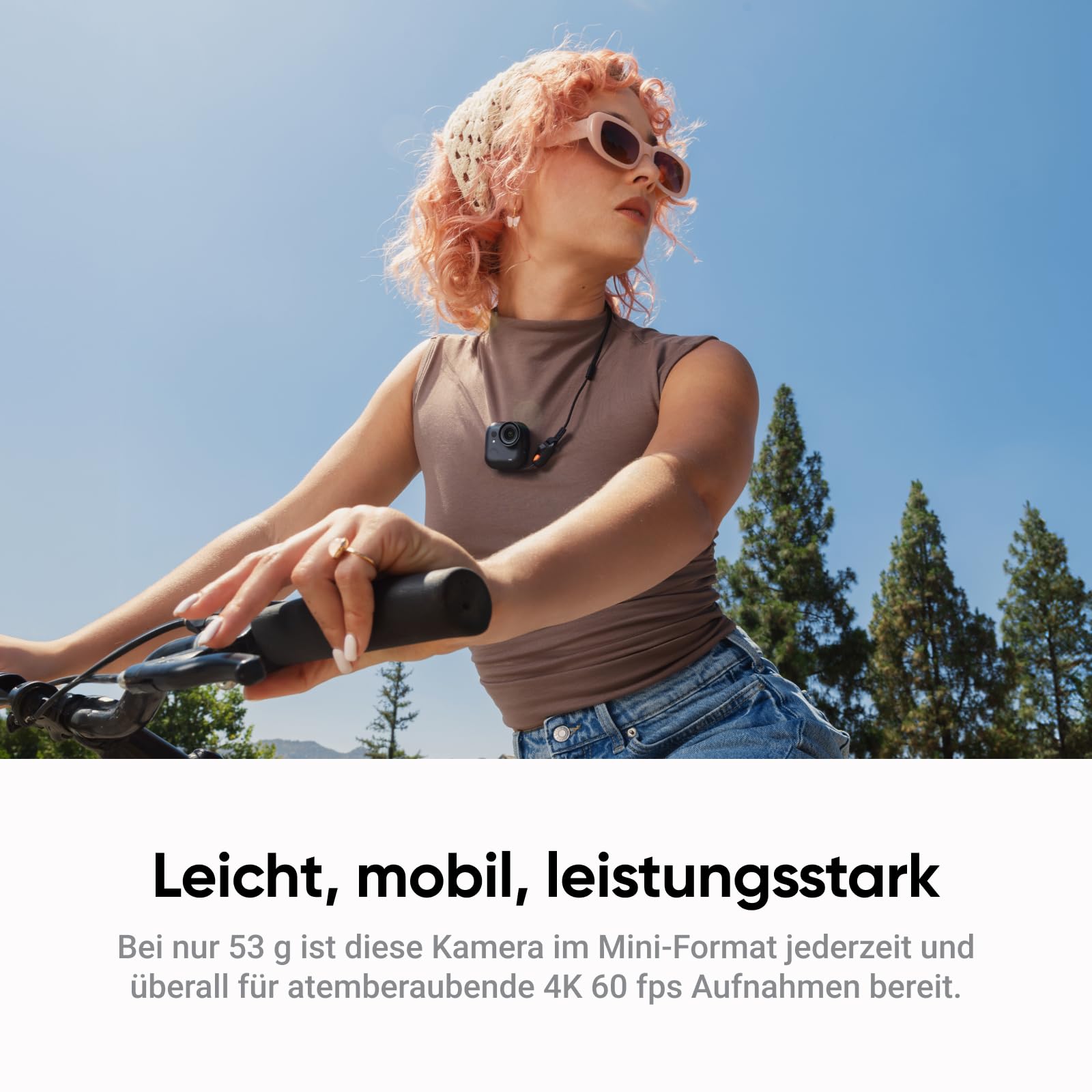 Insta360 GO Ultra Fahrrad-Bundle Nachtschwarz - freihändige 4K Mini-Cam, leicht & mobil, top bei wenig Licht, überall anbringbar, FlowState-Stabilisierung, 200 Min Akku, 10 m wasserdicht