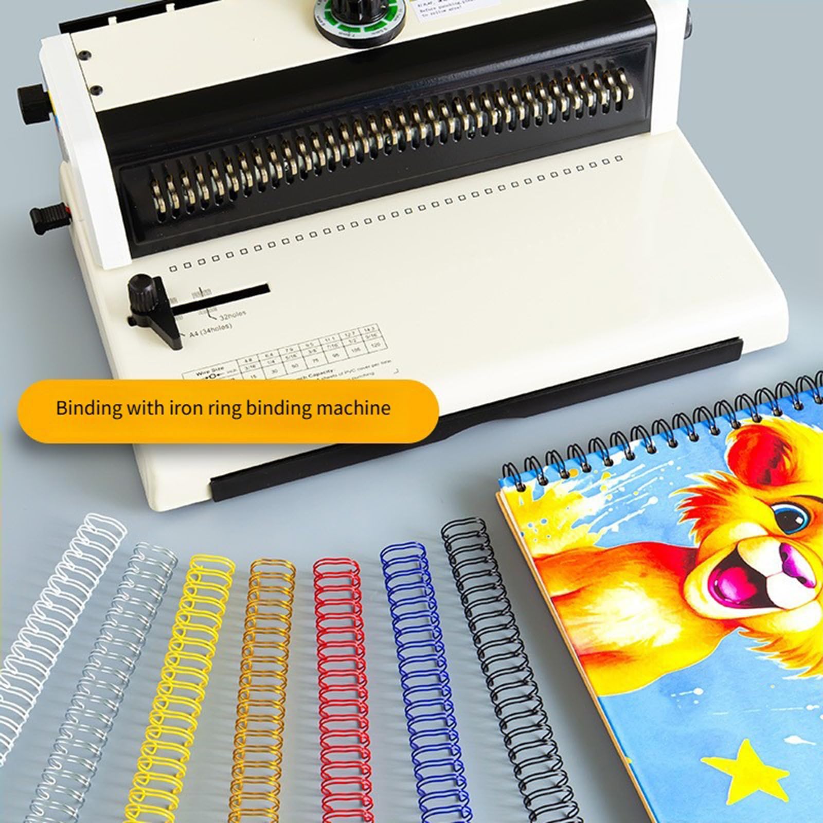 Lot de 100 anneaux de reliure professionnels en métal robuste pour fournitures scolaires 23 trous, 24 trous ou 34 trous