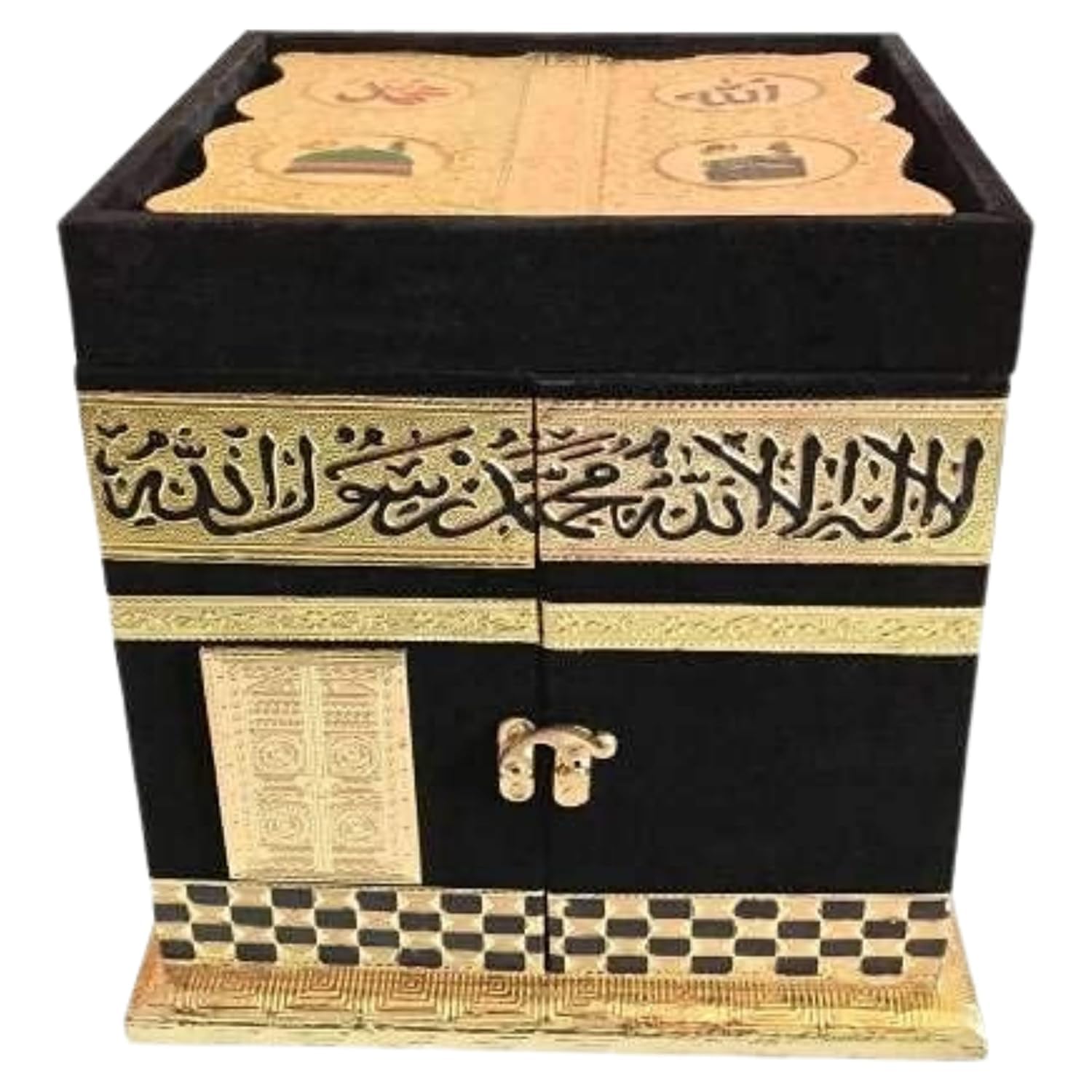 Handcrafted Holy Kaba Quran Sharif Box with Quran Stand Wooden-image-14