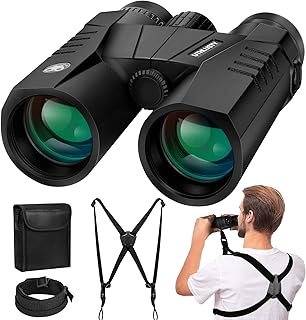 Uthlusty 12X42 HD Binoculars for Adults with Harness Strap, Professional High Powered Lightweight BAK4 Prism Binoculars with Large View for Bird Watching, Hunting, Travel, Hiking, Sports, Concerts