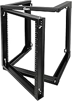 Tecmojo 12U Open Frame Wall Mount Server Rack - 19" 18" Depth Swing Gate, Square/Tapped Holes, 110lb Capacity for AV/IT Gear