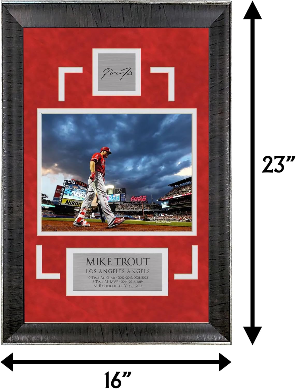 Mike Trout - The Storm is Coming - Sports Deluxe | 16 x 23 - Framed Baseball Photo