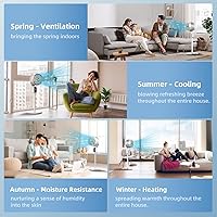 Vista 7 de Ventilador de pie con control remoto, ventiladores oscilantes con temporizador de 12 horas, 3 velocidades, pantalla de temperatura, ventiladores