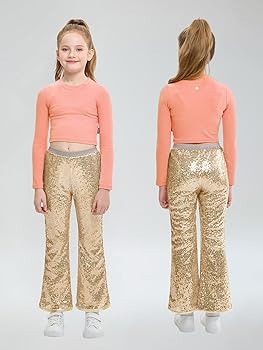 パンツ GLITTER SKIRPANTS BELPER Sparkly Silver Bell Bottoms: Toddler Girls Retro 80s Pants
