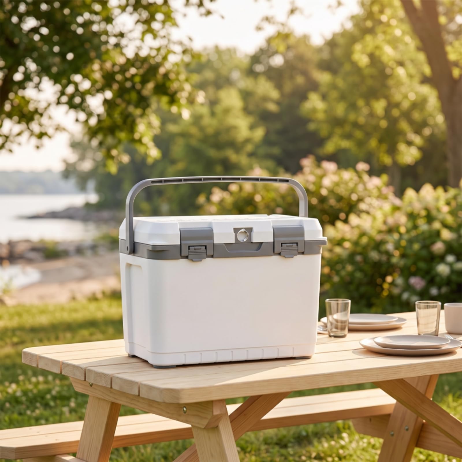 rockible Nevera Térmica con Acumuladores Frío Compacta Nevera Camping con Asa Aislada Refrigerador para Viajes en Coche