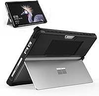 Vista 8 de MoKo Case Fit Microsoft Surface Pro 7 Plus/Pro7/Pro 6/Pro 5/Pro 2017/Pro 4/Pro LTE, funda protectora resistente todo en uno con soporte para Azul