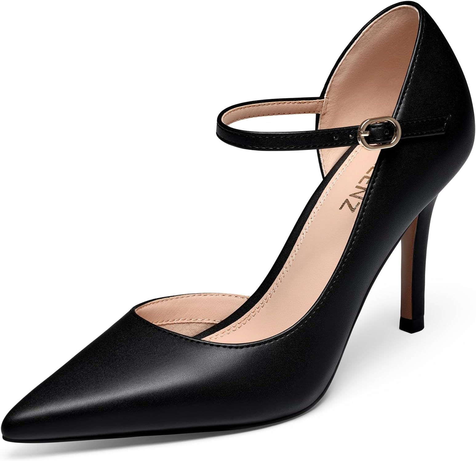 Women High Heels Pumps: Closed Pointed Toe 3.5-Inch Stiletto Heel, Strappy Dress Office Formal Graduation Shoes Sexy Prom Dance Wedding Pump Shoe