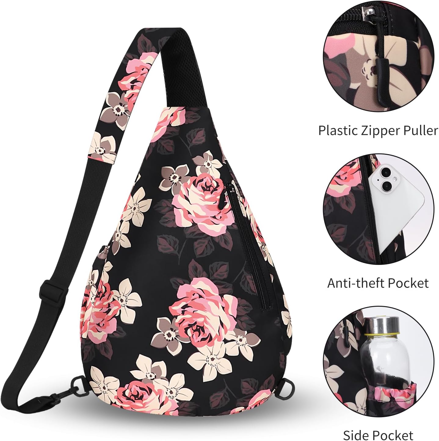 HUA ANGEL Crossbody Sling Bag for Men & Women Lightweight Waterproof Chest Shoulder Bag for Travel Hiking & Everyday Use - Image 3