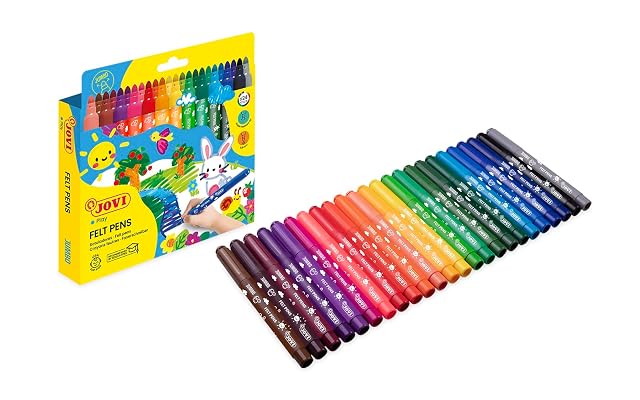 Jovi - Rotuladores Maxi para niños, 24 unidades, fácil de lavar, resistente