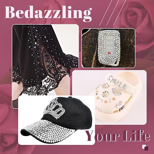 Miniatura 5 de 8000 diamantes de imitación de resina de 0.118 pulgadas a granel para manualidades (plateado), cristales deslumbrantes con parte trasera plana para