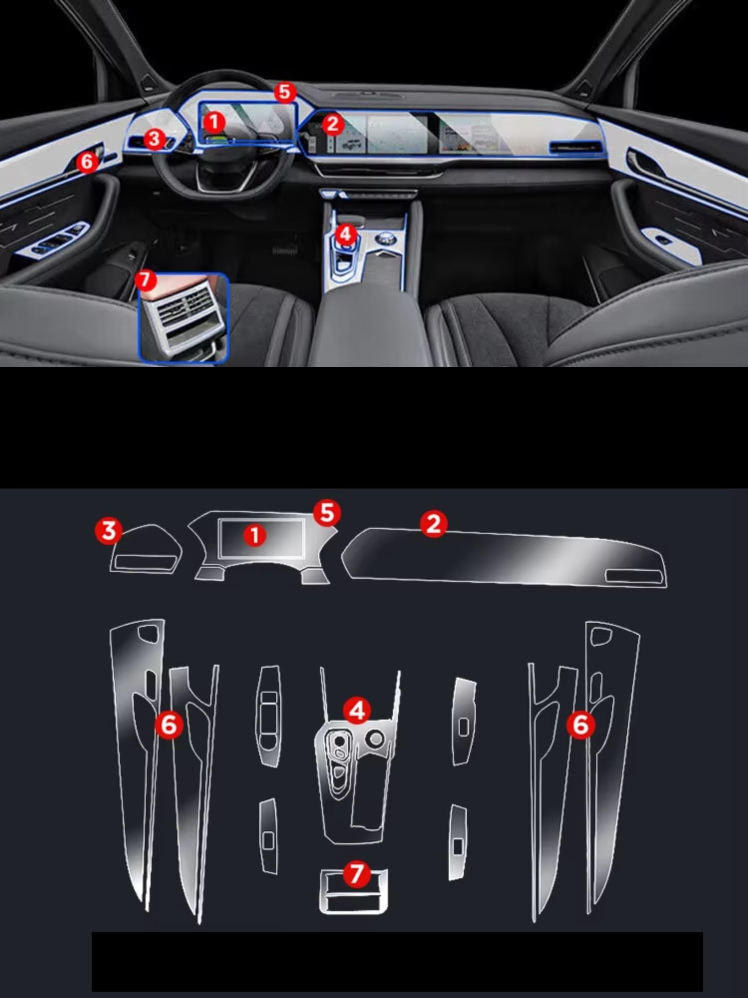 GPS Film Protection Compatible Avec Grand Pour Koleos 2025 Protecteur D'écran GPS De Voiture Anti-rayures Console Centrale Navigation Film Protecteur HD Clair(B)