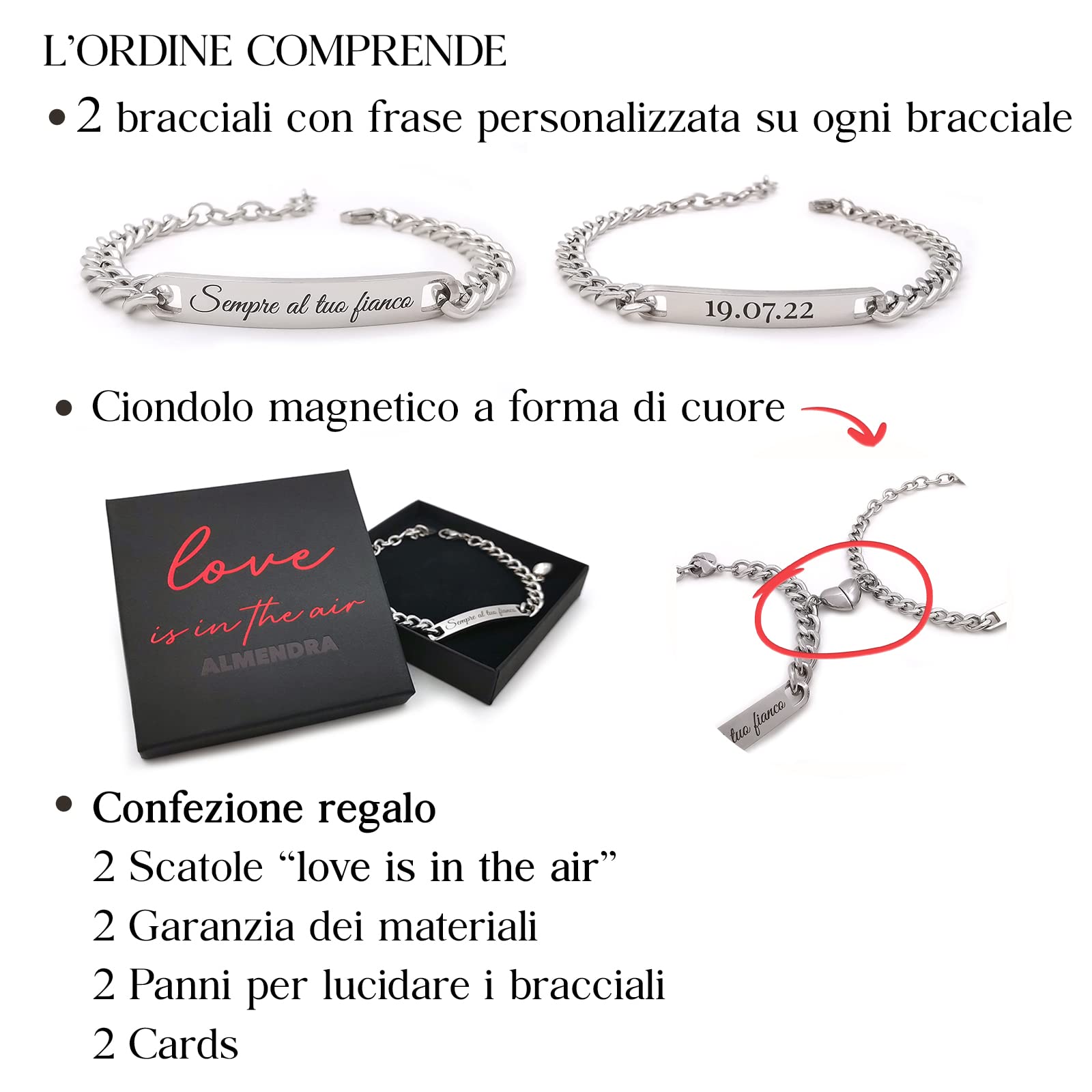 Bracciale coppia lui lei coordinate geografiche personalizzato uomo donna primo bacio con rigido acciaio personalizzabile regalo scritta nome fidanzati braccialetti San Valentino
