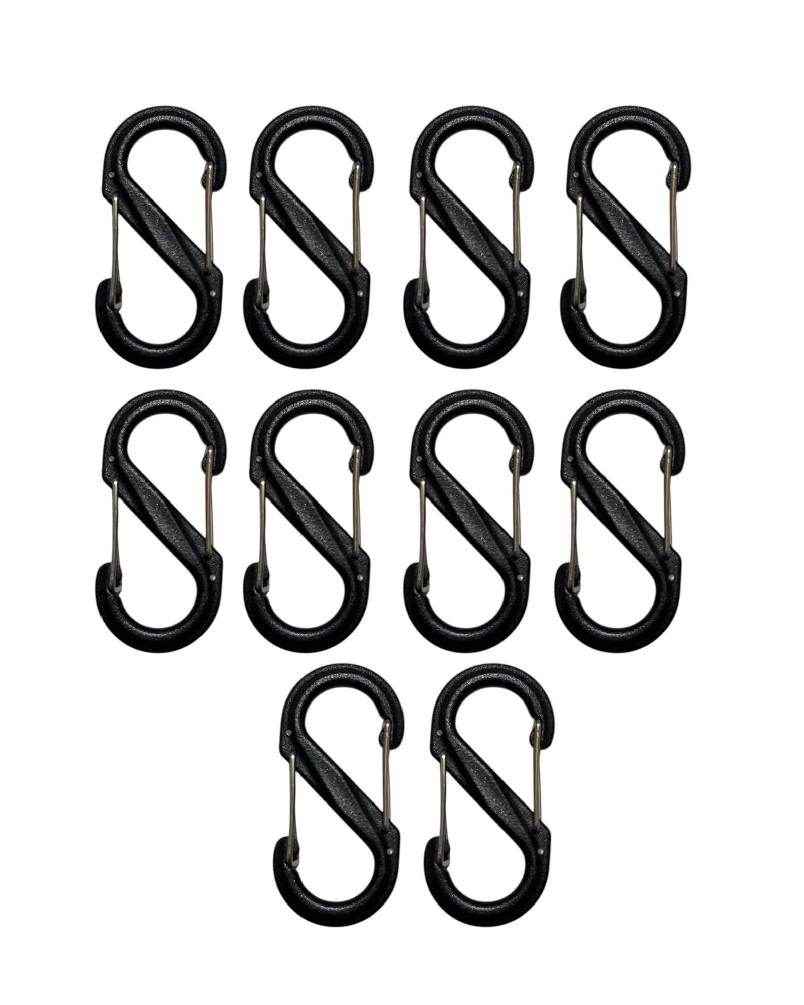 TraveEssentialz 10 Pc Dual Hook S Carabiners (60 mm, Pack of 10) | Anti Theft Zipper Clips for Backpack Camping Gardening Keys and Multipurpose use | Quick Release Design Keychain Snap Hooks-image-42