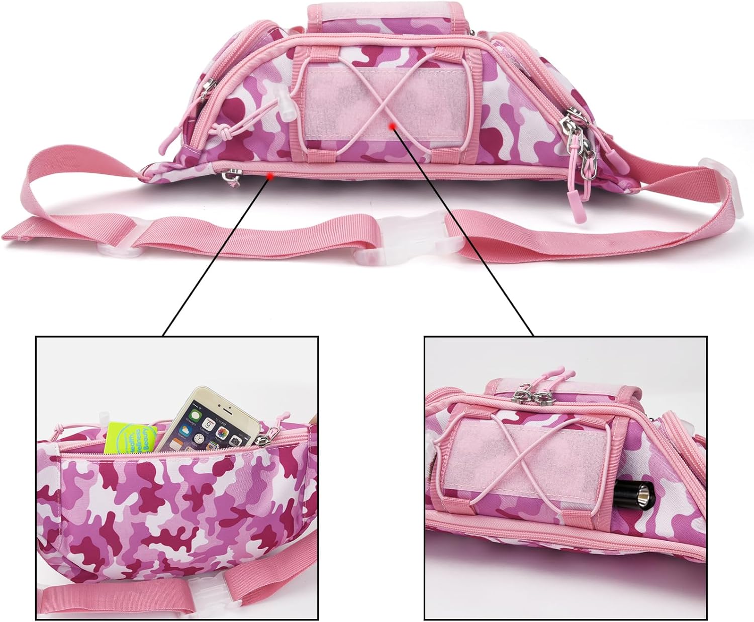 ArcEnCiel Tactical Fanny Pack for Men Women Waist Bag Hip Belt Outdoor Hiking Fishing Bumbag with Patch - Image 5