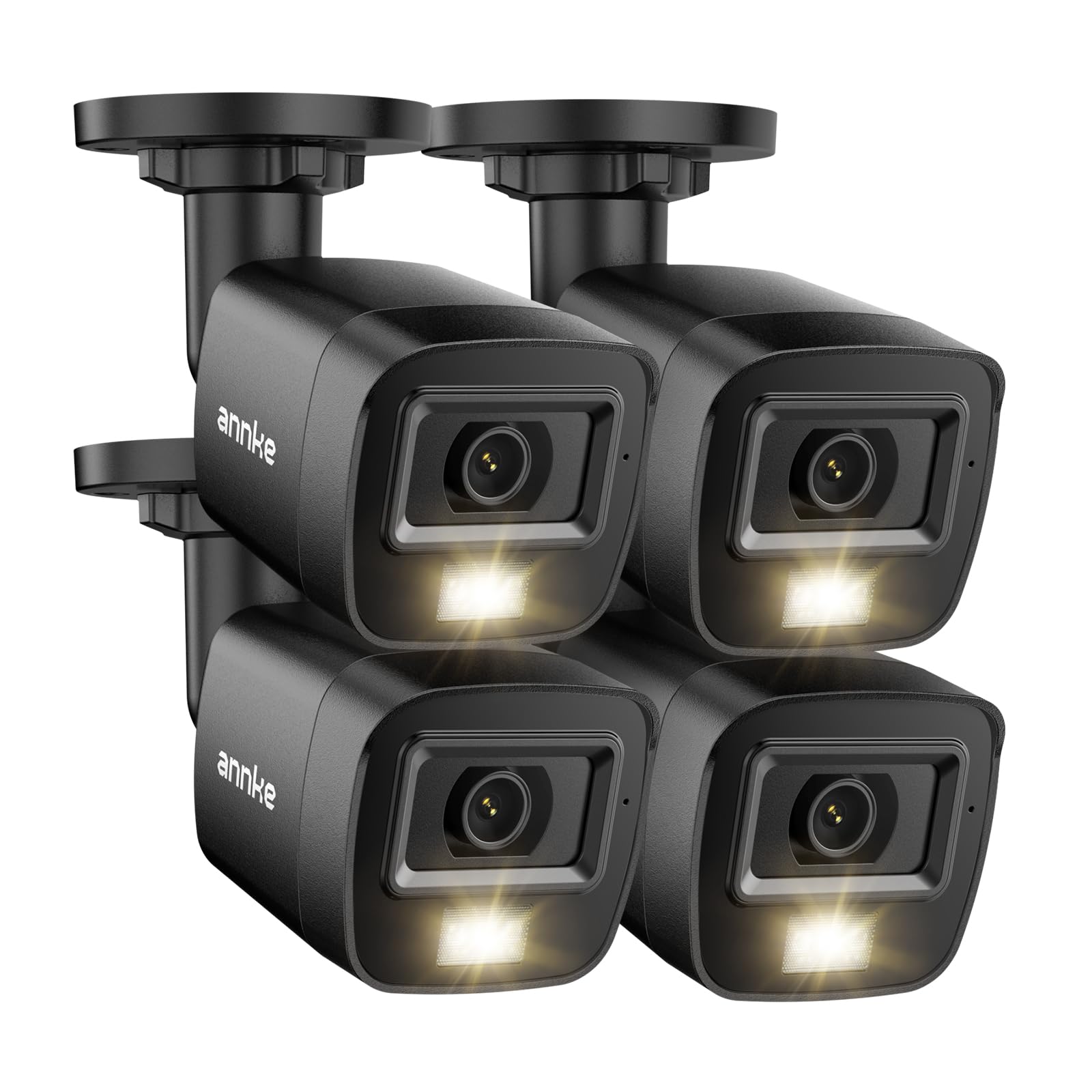 ANNKE 4 Pack 1080P HD TVI Home Security Camera Outdoor Indoor, 1920TVL, IP66 Waterproof, Smart Dual Light, Night/Day Vision, Surveillance CCTV Bullet Cam
