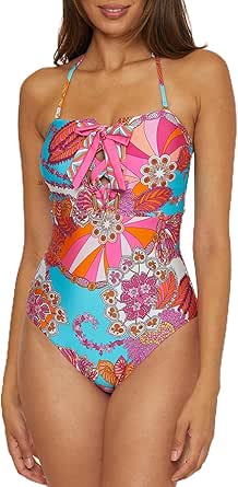 Trina Turk Meilani - Women's One Piece Swimsuit, Plunge Neck