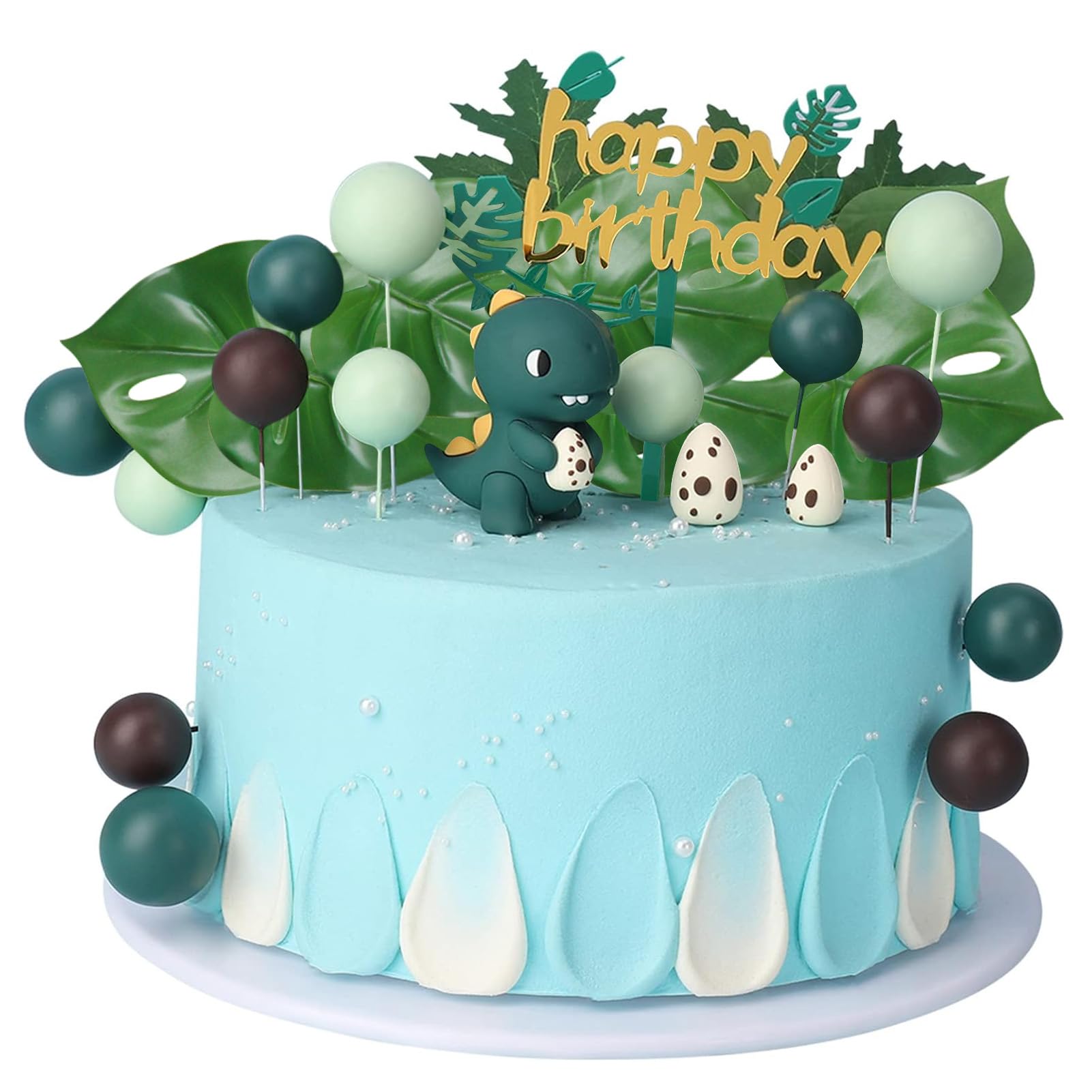 Dinosaurier Tortendeko Set – 16-teilig Mit 3D-Figuren, Vulkan & 'Happy Birthday' Auflegern Für Dino-Party