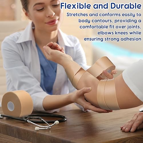 Miniatura 10 de Tondiamo 6 rollos de cinta adhesiva para prevención de ampollas, almohadilla de dedo del pie, almohadilla de talón antidesgaste, almohadilla