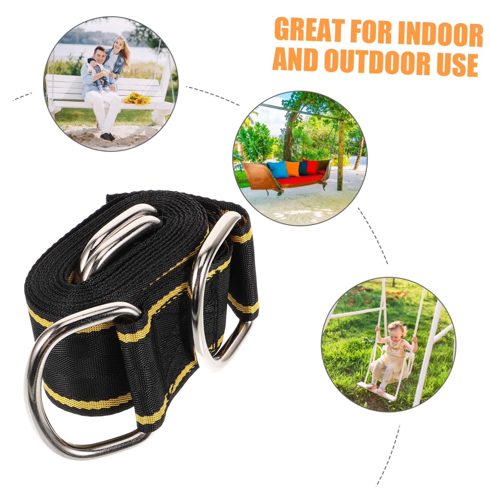 BESPORTBLE Hammock Strap Kit Outdoor Swing 2 Pack Strong Ropes for Tree Hanging Hammock Swing Ropes